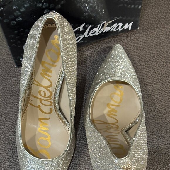 Sam Edelman Hazel pointed toe pump gold mesh Heel - Picture 8 of 14